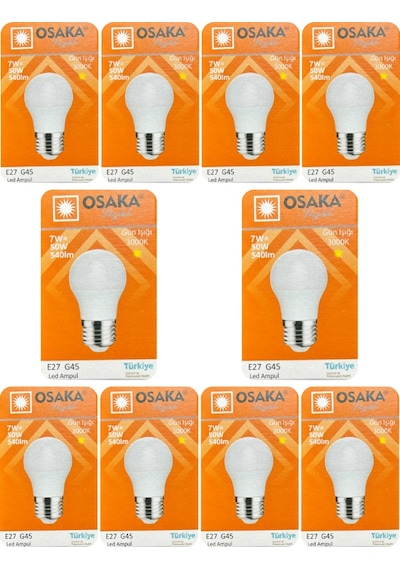 10 Adet Osaka 7w 50w Sarı Işık E27 Duylu Kalın Duy Led Mini Ampul