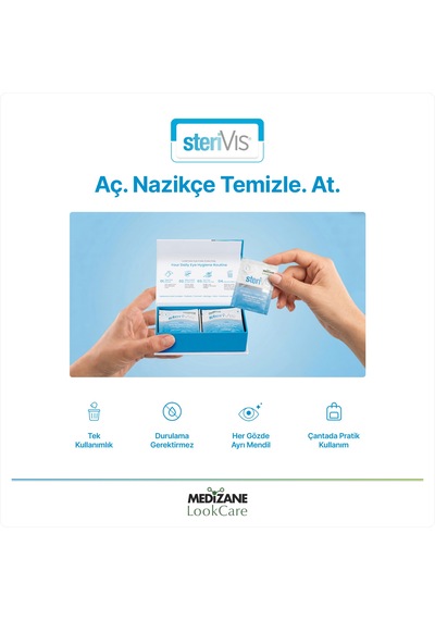 Medizane Lookcare Sterivıs Hassas Göz Temizleme Mendili 10lu