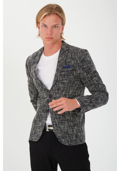 Sposo 5118 Dar Kalıp Kışlık Lacivert Erkek Blazer Ceket Lacivert