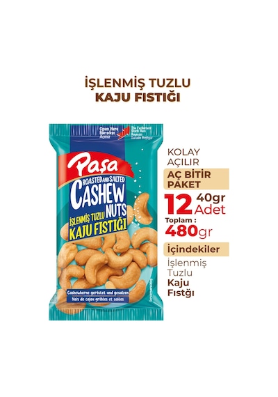 Paşa Kuruyemiş Kaju Fıstığı 12 x 40 G