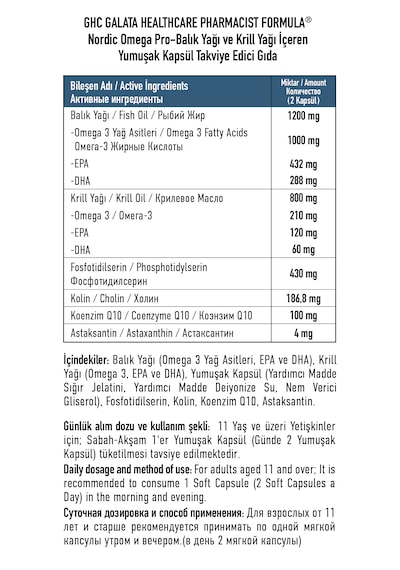 Galata Healthcare Nordic Omega Pro 30 Yumuşak Kapsül