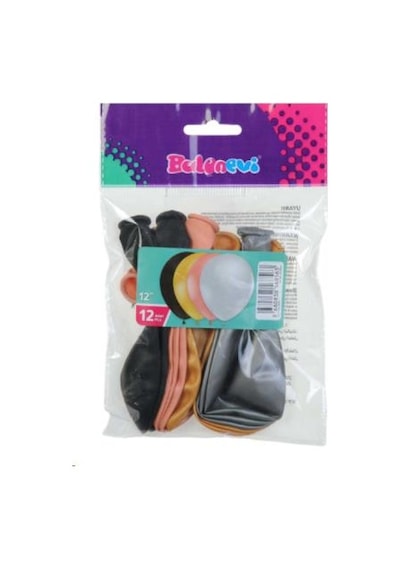 BALONEVİ METALİK BALON 12 Lİ - YETİŞKİN ASORTİ 12''