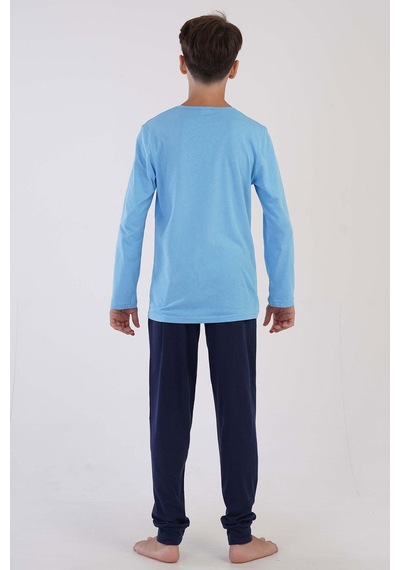 Vienetta Erkek Çocuk Uzun Kol Mavi Pijama Takımı 3c0t6n0o23 001