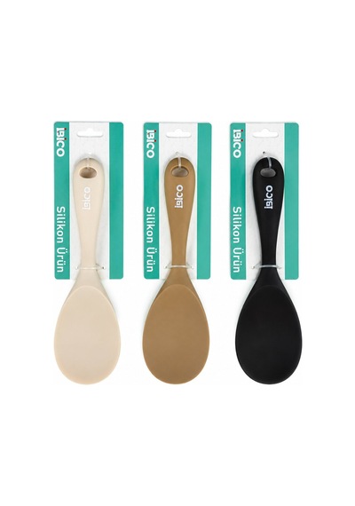 İbico İ22-035 Pilav Kaşık 22cm Renkli Servis Silikon - 12'li Paket