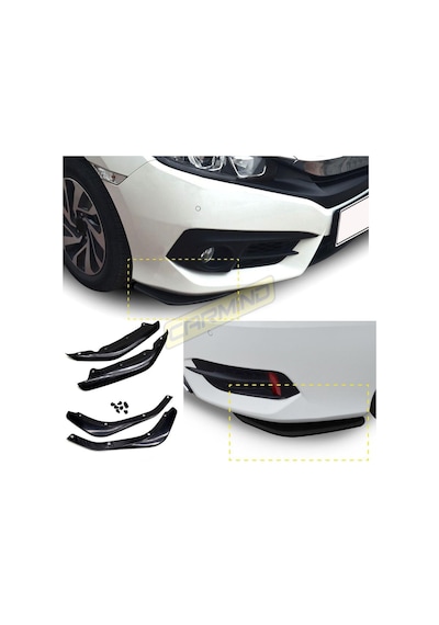 Honda Civic Fc5 Ön Ve Arka Tampon Altı Flap 2016-2019
