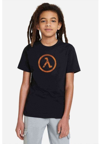 Tshirthane Half Life Baskılı Unisex Çocuk Siyah T-Shirt