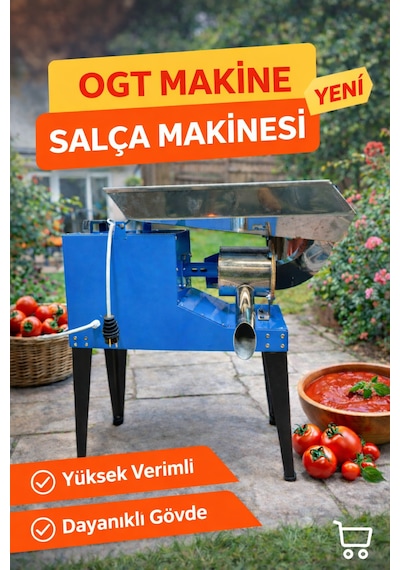 Mavi Ayaklı Profesyonel Salça Makinesi 3 HP | Domates Biber Salça Çekme Makinesi 700 Kg Kapasiteli