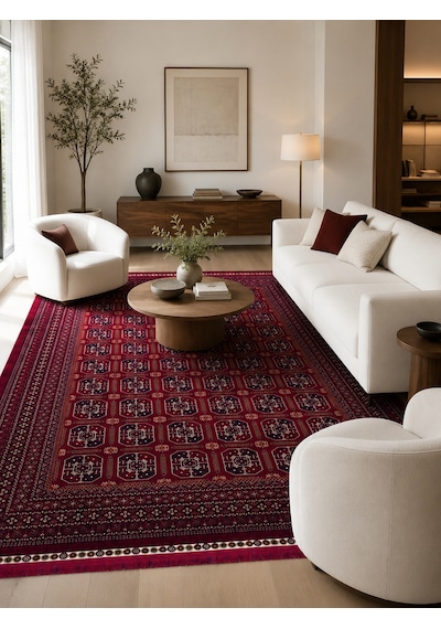 Sateen Afghan Sfg 02 Red Afgan Desenlerine Sahip Hav Vermeyen Özel İplerle Dokunan Yıkanabilir Ve Özel Kaymaz Tabanlı Sık Dokuma Makine Halısı Krem - Kırmızı Sateen Afghan Sfg 02 Red Afgan Desenlerine Sahip Hav Vermeyen Özel İplerle Dokunan Yıkanabilir Ve Özel Kaymaz Tabanlı Sık Dokuma Makine Halısı Krem - Kırmızı