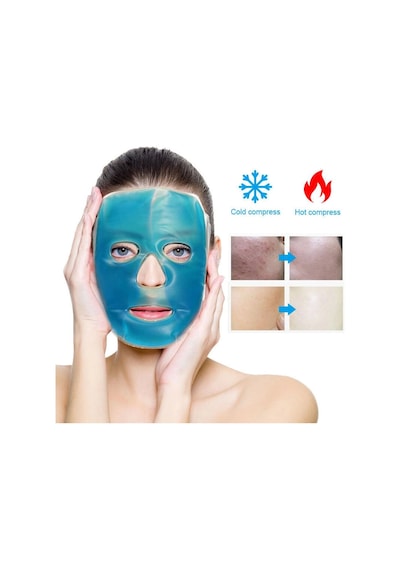 Jel Buz Paketi Yüz Maskesi Baş Ağrısı Yastık Kozmetik Maske + Çift Taraflı Cilt Fırçası