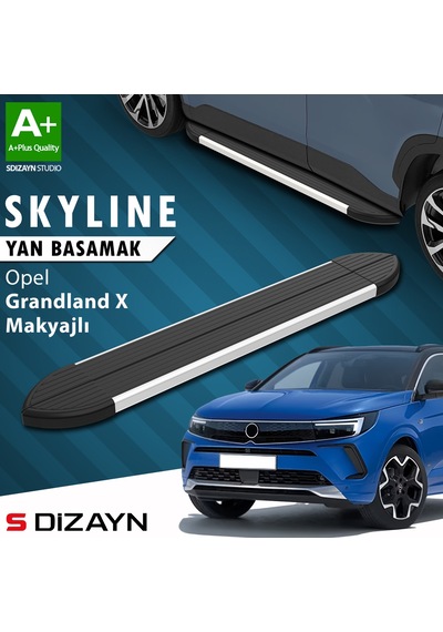 S-dizayn Opel Grandland X Makyajlı Hybrid Skyline Aluminyum Yan Basamak 183 Cm 2021-2024 A+ Kalite