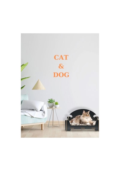 Pd Taht Rahat Kedi Köpek Yatağı 30 50 Siyah Yıkanabilir Duck Kumaş Minderi Ile Beraber