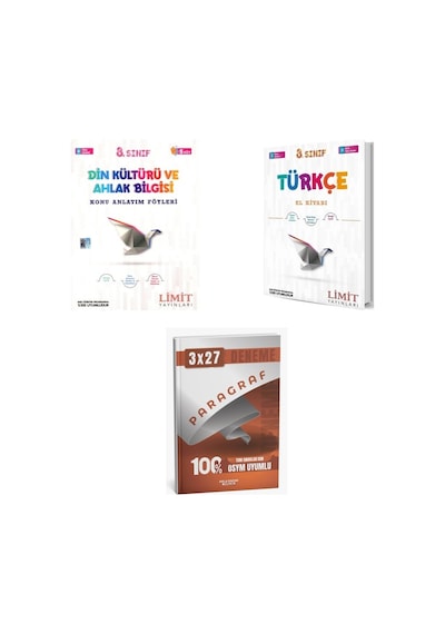 2027 Limit 8. Sınıf Din Kültürü Ve Ahlak Bilgisi Föyleri Konu + Türkçe El Kitabı + Ankapade 3'lü Set