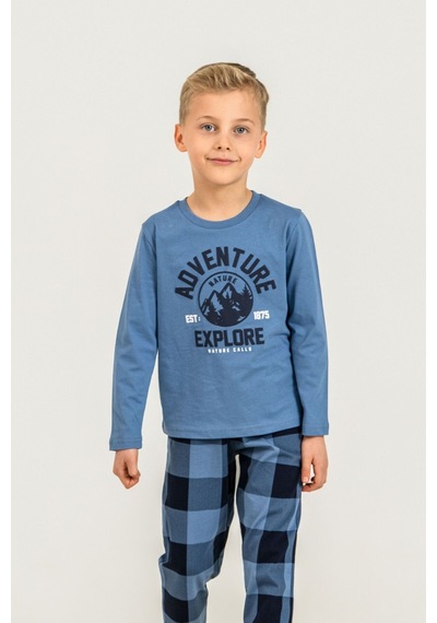 Rolypoly Erkek Çocuk Nature Calls Mavi Uzun Kol Pijama Takım Rp3873-c-v2 Rp3873-c-v2