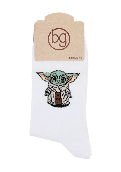 Erkek Pamuklu Özel Desenli Dikişsiz Yumuşak Dokulu Terletmez Rahat Esnek Soket Çorap Beyaz-yoda Erkek Pamuklu Özel Desenli Dikişsiz Yumuşak Dokulu Terletmez Rahat Esnek Soket Çorap Beyaz-yoda