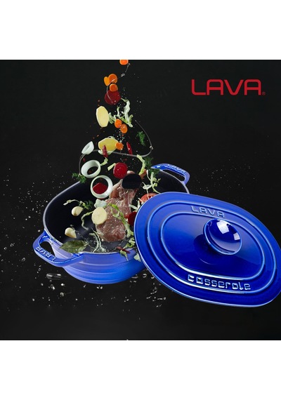 Lava Döküm Oval Tencere Döküm Demir Kapak Experience Majolik Serisi Ölçü 24x33cm 001