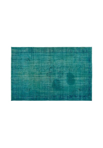 El Dokuması Vintage Yün-pamuk Turkuaz Halı 22679 187 X 276 Cm