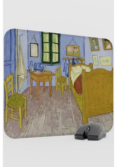 Van Gogh Arles Teki Yatak Odası Tablo V4 48x40 Xl Gaming Kauçuk Kaymaz Taban Mouse Pad Fare Altlığı