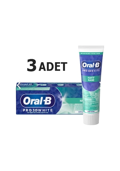 Oral-B Pro 3D White Hafif Nane Diş Macunu 3 x 75 ML