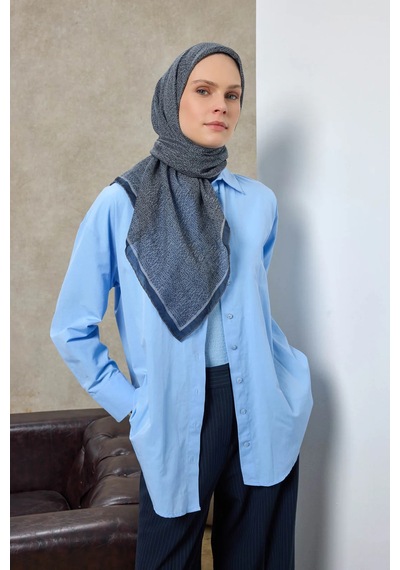 Silk Home Labirent Desen Lyocell Monare Eşarp - 6425 Gece Mavisi