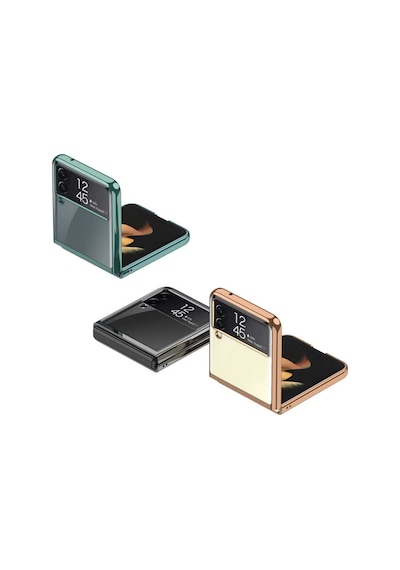 Galaxy Z Flip 3 Kilif Zore Kipta Metal Görünümlü Ince Kilif 511292395