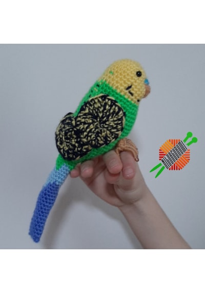 Amigurumi Örgü Oyuncak Kuş Muhabbet Kuşu Yeşil