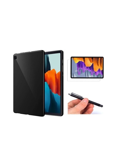 Samsung Galaxy S6 Lite P610 / Sm-p620 Silikon Kılıf Ekran Koruyucu Dokunmatik Kalem Arka Kapak