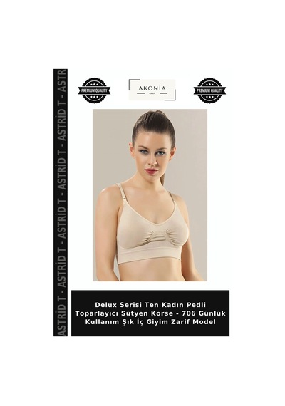 Astrid T Delux Serisi Ten Kadın Pedli Toparlayıcı Sütyen Korse - 706 Günlük Kullanım Şık İç Giyim Zarif Model Astrid T Delux Serisi Ten Kadın Pedli Toparlayıcı Sütyen Korse - 706 Günlük Kullanım Şık İç Giyim Zarif Model