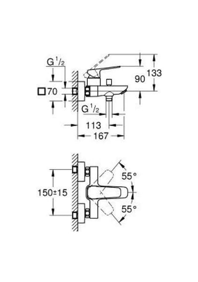 Grohe Cubeo 1018132430 Tek Kumandalı Banyo Bataryası Siyah