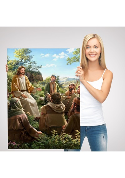 İsa Mesih Havarilerine Ders Veriyor, Hristiyan Hediye Tablosu Jesus Christ -6382 70 X 100