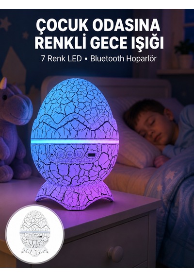 Dinazor Yumurta Gece Lambası Yeni Nesil - Lisinya Mavi