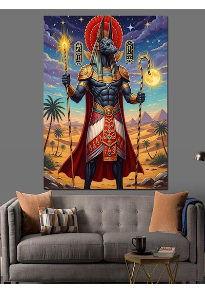 Anubis Dekoratif Kanvas - Mdf Ahşap Tablo