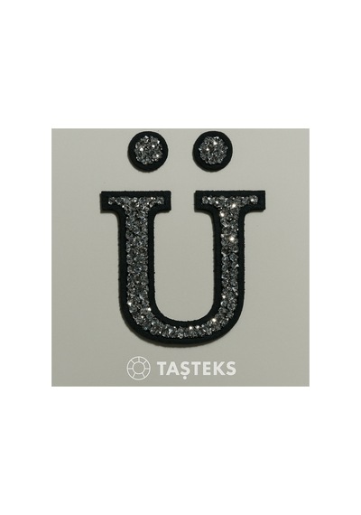 Taşlı Ütülenebilen Veya Sticker Olarak Kullanılabilen 6cm Ü Harfi