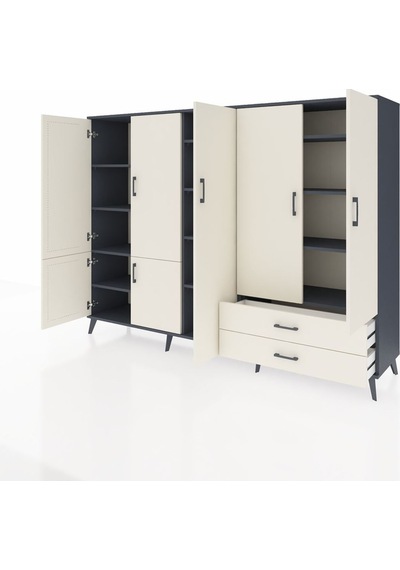 Hyperion Dolap 12 Raflı 2 Çekmeceli 7 Kapaklı 220x44x163 Antrasit Antrasit-aytaşı Hyperion Dolap 12 Raflı 2 Çekmeceli 7 Kapaklı 220x44x163 Antrasit Antrasit-aytaşı