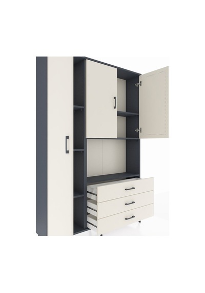 Arges Dolap 6 Raflı 3 Çekmeceli 3 Kapaklı 132x30x195 Antrasit-aytaşı/aytaşı Aytası/aytası Arges Dolap 6 Raflı 3 Çekmeceli 3 Kapaklı 132x30x195 Antrasit-aytaşı/aytaşı Aytası/aytası
