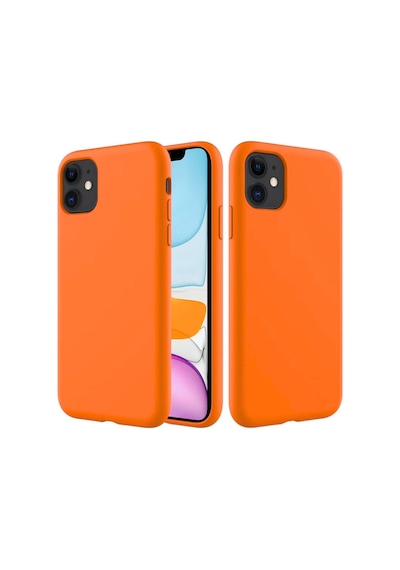 Apple Uyumlu iPhone 12  Silikon Kılıf - Pastel Renk Tonu Esnek Tam Koruma Kapak - Turuncu