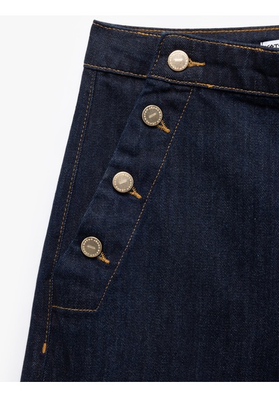 Koton Düğme Detaylı Standart Bel Geniş Paça Jean Pantolon - Wide Leg Jeans Koyu İndigo 5sal40241md Koton Düğme Detaylı Standart Bel Geniş Paça Jean Pantolon - Wide Leg Jeans Koyu İndigo 5sal40241md