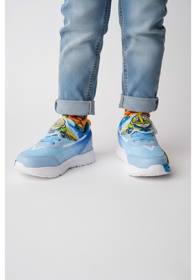 Muggo Car Cırtlı Arabalı Ve Işıklı Günlük Çocuk Sneaker Spor Ayakkabı Mavi