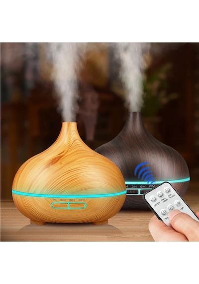 Uzaktan Kumandalı 550 Ml Aroma Difüzörü Ultrasonik Hava Nemlendirici 7 Renk Led Sl-169