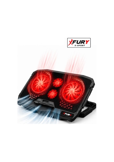 Fury E-sport Laptop Soğutucu 4 Fanlı Ayarlanabilir Dizüstü Bilgisayar Soğutma Fanı