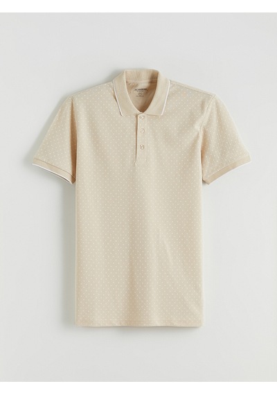 Lcwaıkıkı Classic Bej Polo Yaka Desenli Pike Erkek Tişört