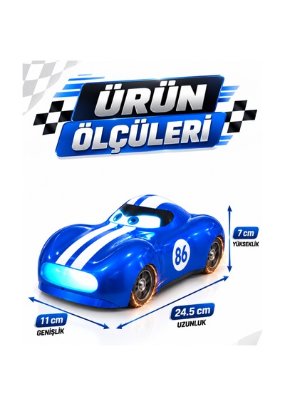 Oyuncak Kıvılcım Efektli Uzaktan Kumandalı Araba 2.4 Ghz Şarjlı Led Işıklı Tam Fonksiyon Park Simülasyonlu Oyuncak Araba Mavi