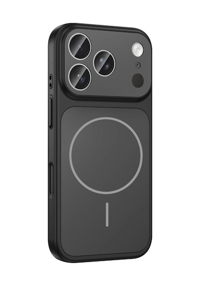 Apple Uyumlu iPhone 17 Pro Kılıf Şarj Özellikli Kamera Lensli 1.8mm İnce Sert Formen Kapak Siyah
