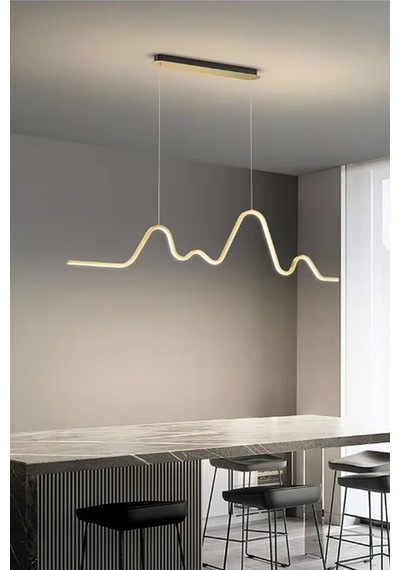 Ritim Modern Tasarım Yatak Odası - Salon - Mutfak Yemek Masası Eskitme Renk Beyaz Led Avize 110 Cm Eskitme Eskitme