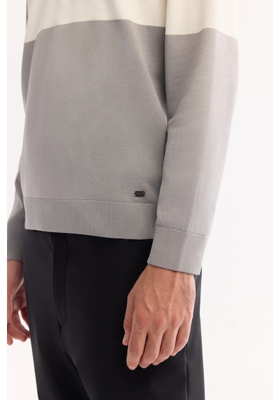 Avva Erkek Gri Polo Yaka Fermuarlı Çizgili Triko Regular Fit Kazak A52y5090 Avva Erkek Gri Polo Yaka Fermuarlı Çizgili Triko Regular Fit Kazak A52y5090