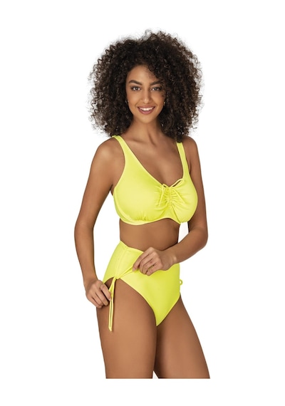 Endeep Kadın Büyük Beden Balenli Destekli Bağlama Detaylı Sarı Bikini Takımı-sarı Sarı