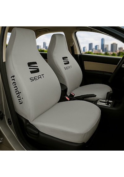 Seat Uyumlu Ön Arka Koltuk Kılıfı Penye Servis Tipi Oto Koltuk Koruma Seti Gri