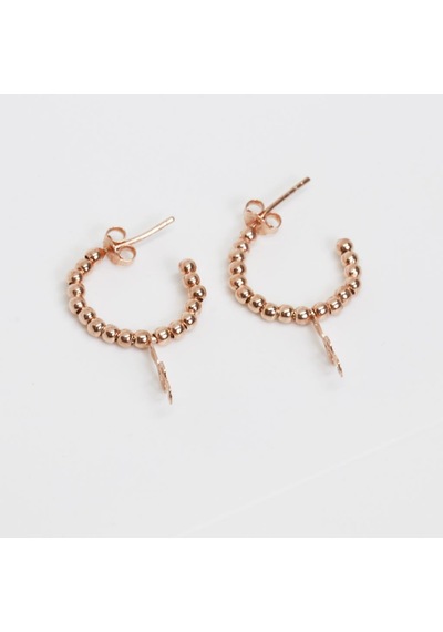 Sol Anahtarı Rose Gold Kaplama Gümüş Küpe Gümüş