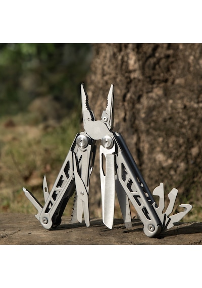 Wolf Multitool Çok Amaçlı Pense Çakı Yıldız Işığı Gümüş Katlanabilir Kamp Ve Edc El Aleti