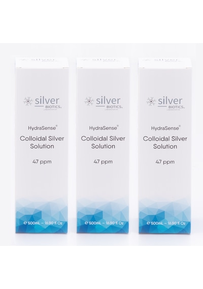 Silverbiotics 47PPM HydraSense Kolloidal Gümüş Suyu 3 x 500 ML Silverbiotics 47PPM HydraSense Kolloidal Gümüş Suyu 3 x 500 ML