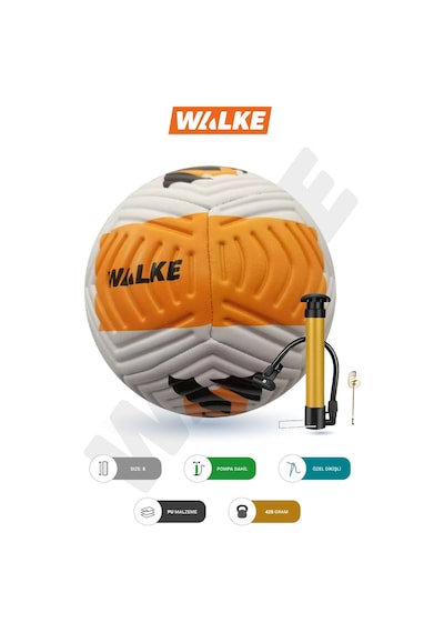 Walke 5 Numara Futbol Topu Pompa Hediyeli Turuncu